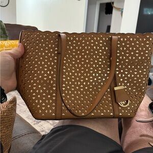 Michael Kors Brown Cutout Tote
